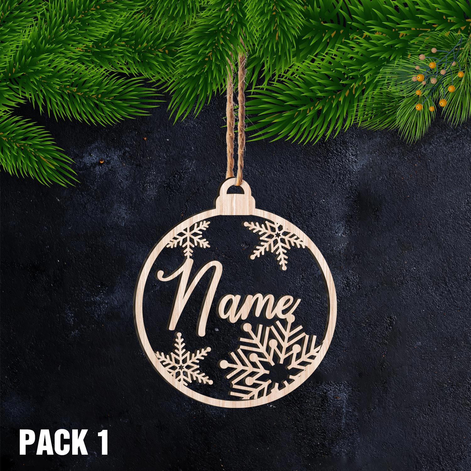 Personalized Christmas Name Ornament, 2021 Wooden Xmas Ornaments With Family Member Names, Custom Holiday Ornament TRHN