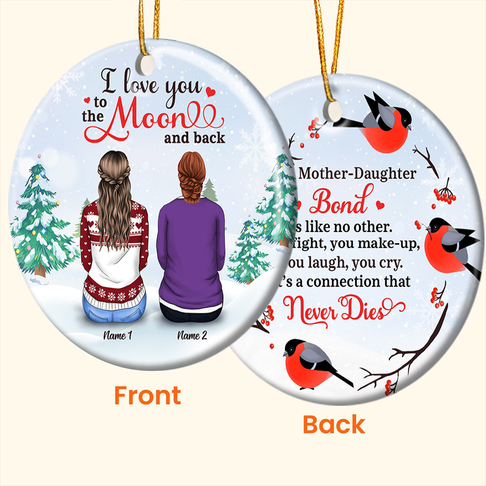 I Love You to the Moon & Back, Christmas Gift, Personalized Ornament for you & your beloved mom, TRNA